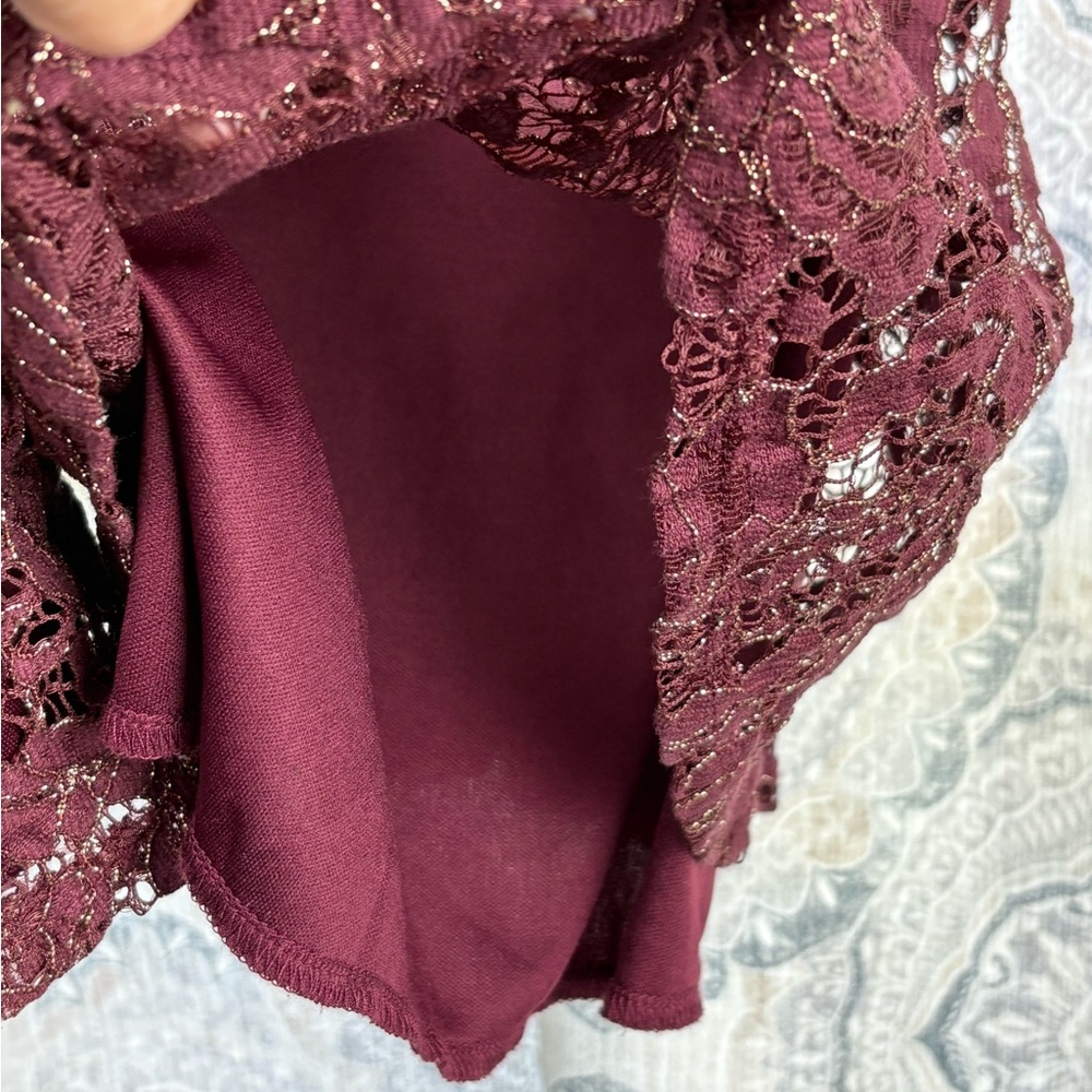 Charlotte Russe  Burgundy A-line Romper - Picture 5 of 12